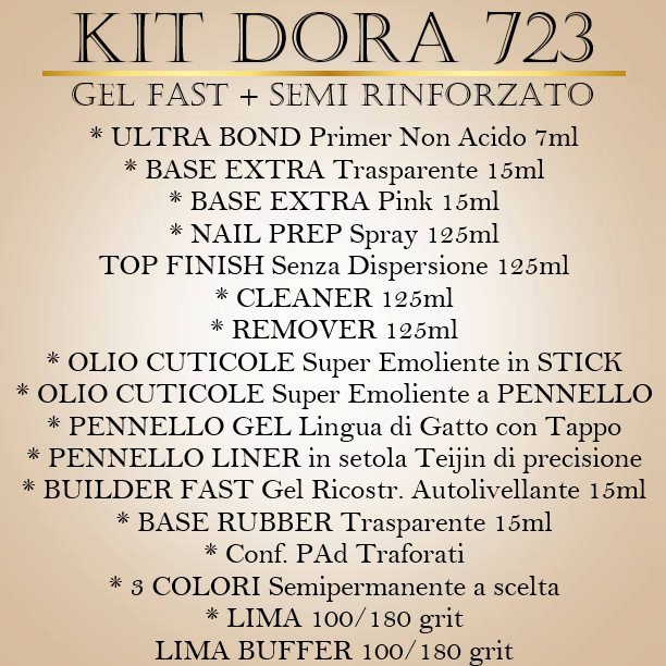 Kit DORA723 - Completo Gel Fast e Rinforzato